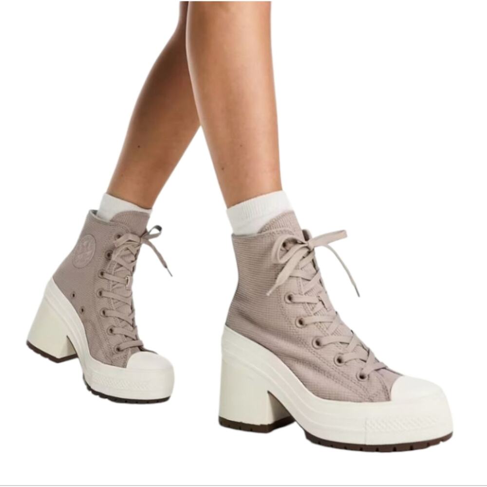 CONVERSE Chuck 70 De Luxe Heel Stone Gray Boots Shoes NEW Men's Size 10.5